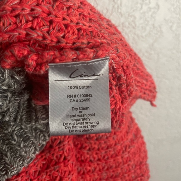 Line & Dot Chunky Knit Colorblock Open Front Oversize Cardigan Women's Small - Picture 11 of 11